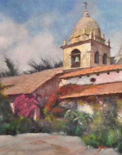 “Mission Church”
Oil on canvas panel  16”x20”