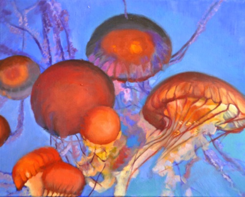 "Dance of Jelly Fish"
Oil on canvas  16”x20”